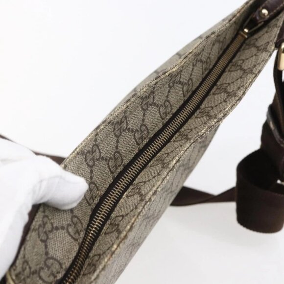 GUCCI GG Supreme Shoulder Bag PVC Beige Gold Auth - Picture 7 of 16